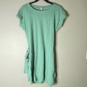 J.Crew Mint Green Tie-Waist T-Shirt Dress | Size M